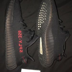 Size 11 Black/Red Yeezy 350 V2 worn 4 times.